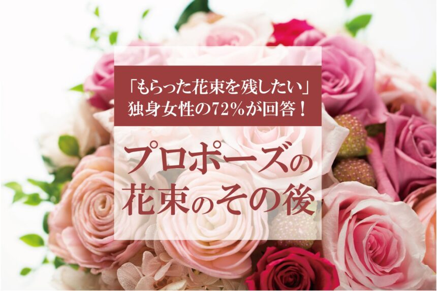 プロポーズの花束、その後どうする？女性の72％が「もらった花束を残したい」と回答