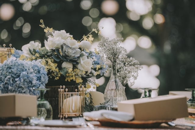 結婚式でおすすめのテーブル装花例